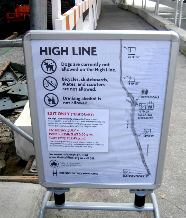 NYC High Line Rules